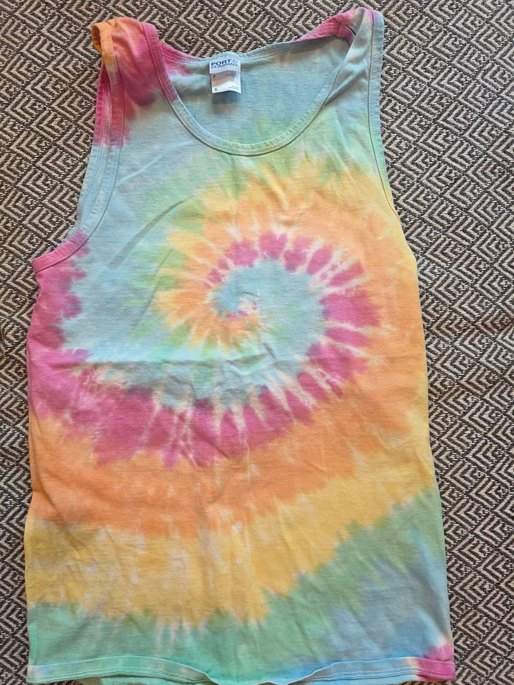 Port & Company Tie-Dye Spiral Tank Top - Pastel Rainbow